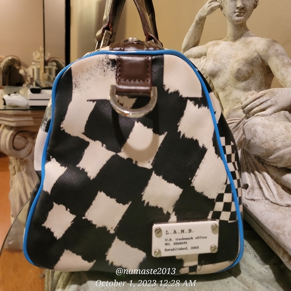 L.A.M.B. by Gwen Stefani Bristol Dartboard Satchel Luxury Designer Handbag #535 - Picture 9 of 14